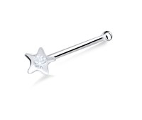 Star Shine Shaped Silver Bone Nose Stud NSKD-142
